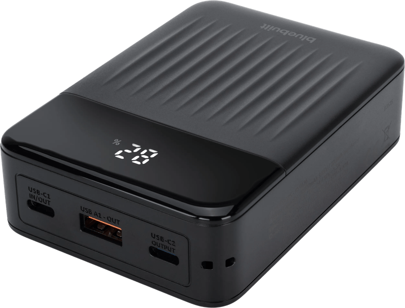 BlueBuilt Powerbank 20.000 mAh mit Schnellladefunktion Schwarz