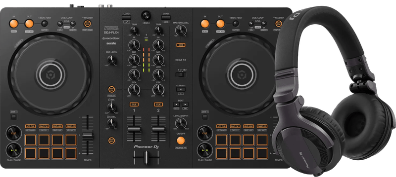 Pioneer DJ DDJ-FLX4 + Pioneer DJ HDJ-CUE1